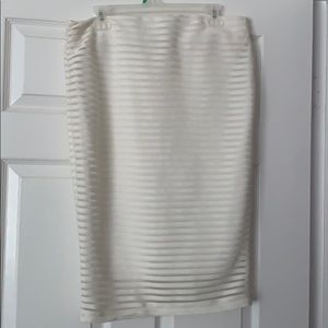 White stripped midi skirt